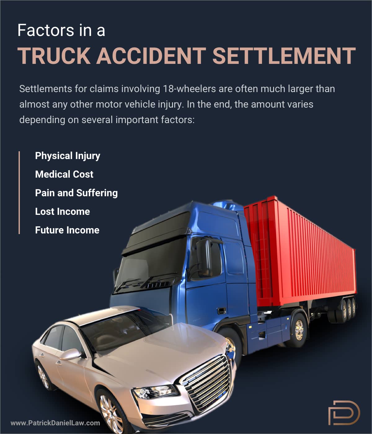 Factors in a Truck Accident Settlement | Patrick Daniel Law
