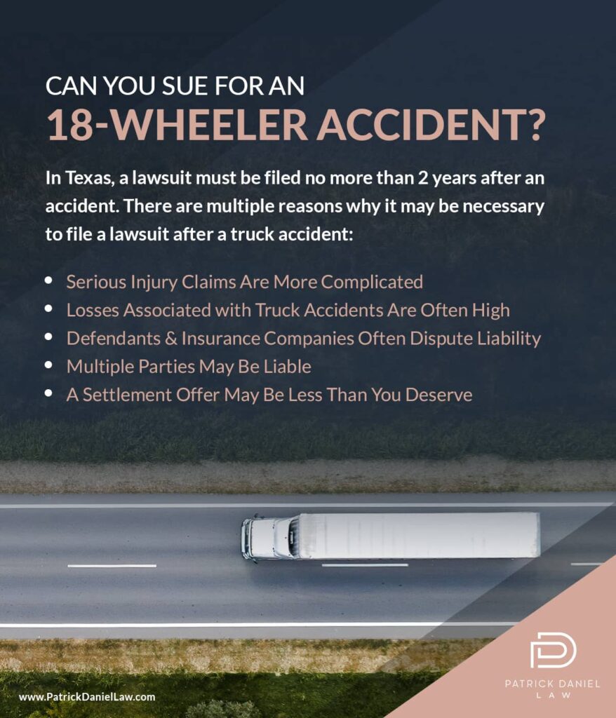 Can you sue for an 18-wheeler accident? | Patrick Daniel Law