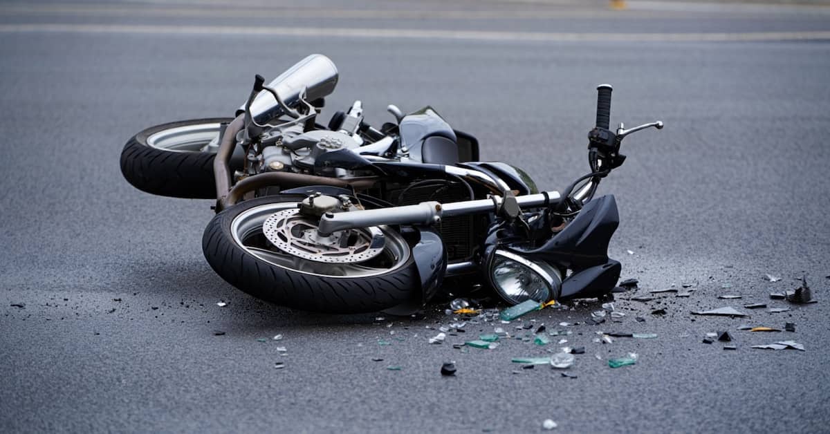 Crashed motorcycle. | Patrick Daniel Law